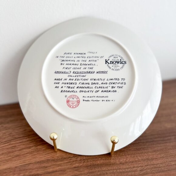 Norman Rockwell Collector Plate – “Dreaming in the Attic” – Rediscovered Women S - Picture 4 of 4